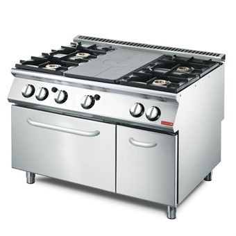 Star 70 - Cuisiniere 6 feux sur four gaz + placard - Promark